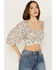 Image #1 - Beyond The Radar Women's Bandana Print Tie Back Top, Ivory, hi-res