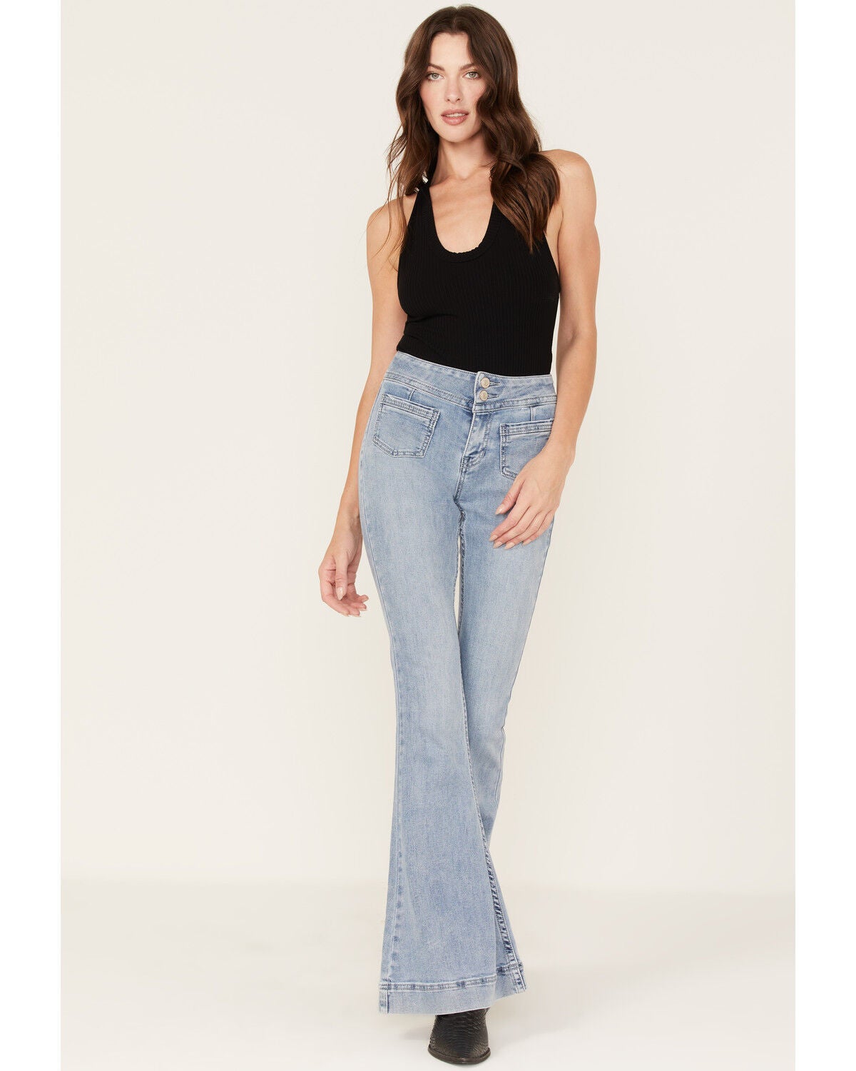 Shyanne Women's Light Wash High Rise Flare Jeans, Light Wash, hi-res