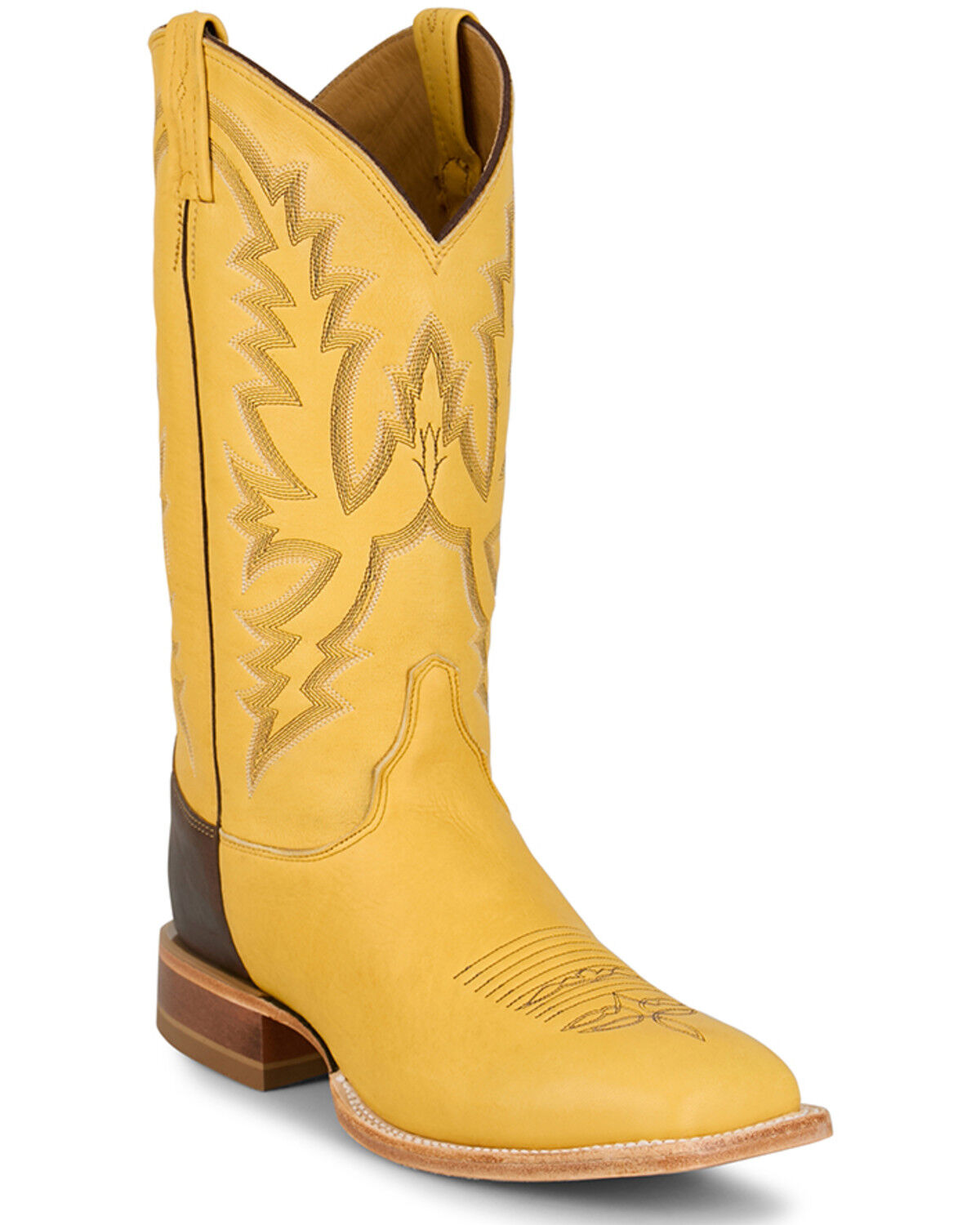 Image #1 - Justin Men's Deerskin Tall Western Boots - Square Toe, Yellow, hi-res