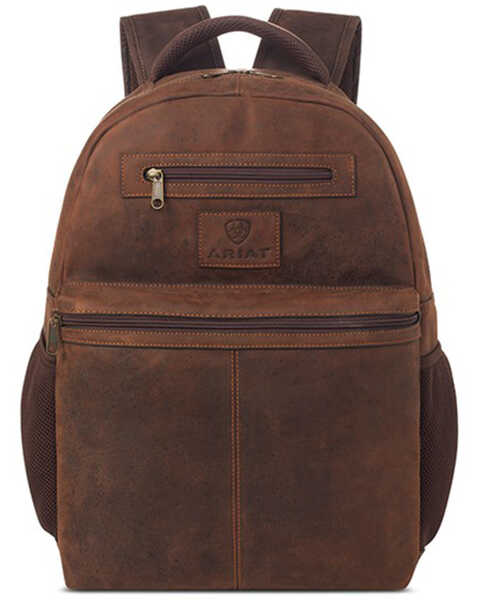 Ariat Leather Backpack, Brown, hi-res