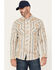 Image #1 - Cody James Men's FR Sedona Southwestern Striped Long Sleeve Pearl Snap Western Work Shirt, Khaki, hi-res