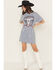 Image #1 - Rock & Roll Denim Women's Ramble On Short Sleeve Mini T-Shirt Dress, Blue, hi-res