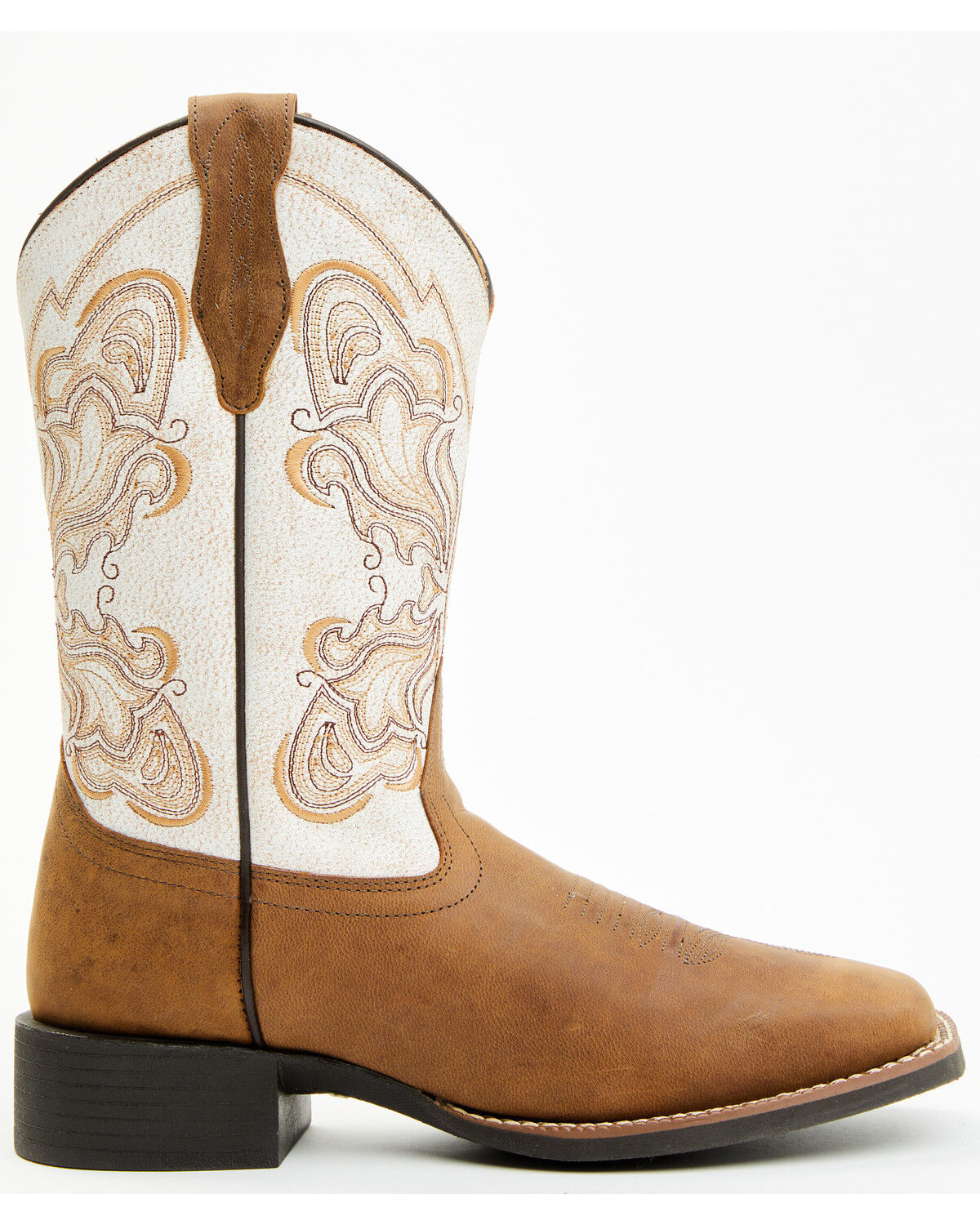 Image #2 - Shyanne Women's Flynn Western Boots - Broad Square Toe, Cream, hi-res