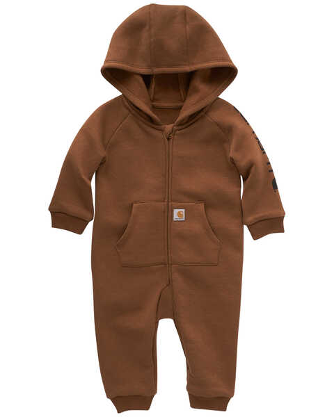 Carhartt Infant Boys' Fleece Zip Front Long Sleeve Coverall , Medium Brown, hi-res
