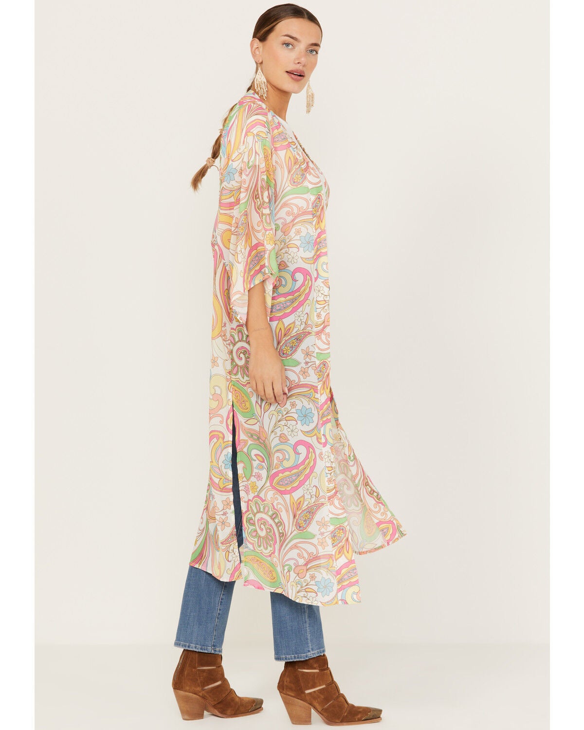 Image #2 - Flying Tomato Women's Paisley Print Kimono, , hi-res