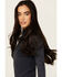 Image #2 - Sadie & Sage Women's Amia Long Sleeve Sweater, Navy, hi-res