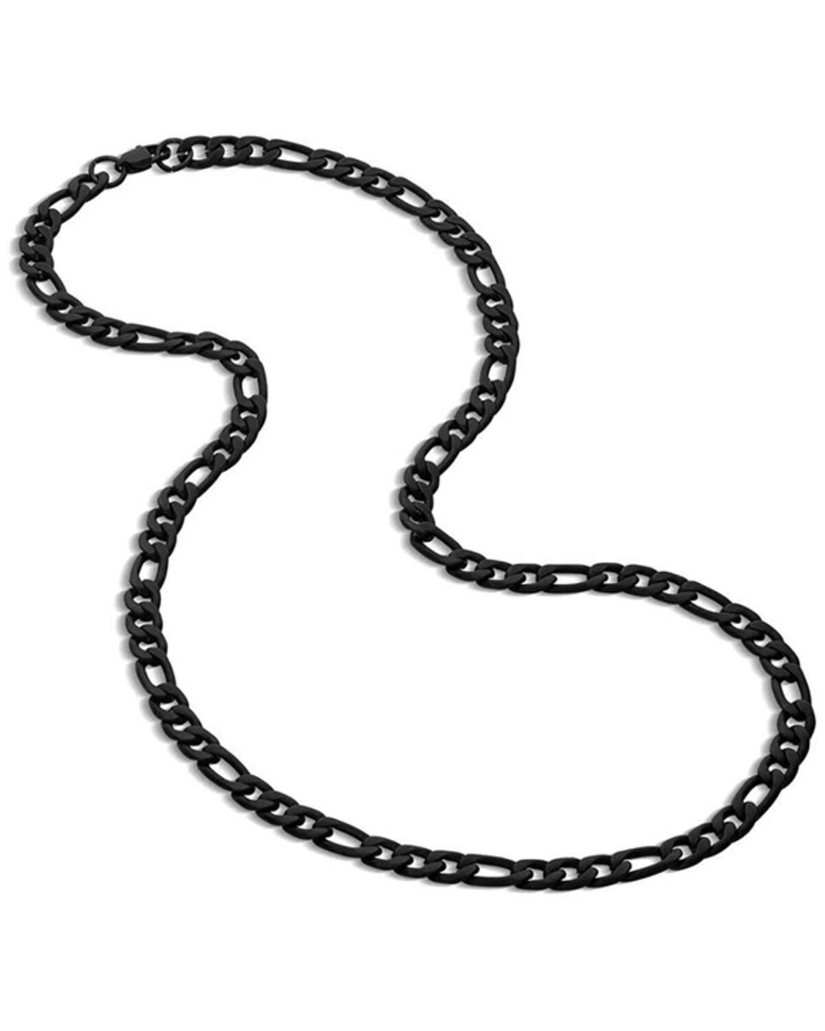Image #2 - Montana Silversmiths Men's Midnight Onyx Figaro Chain Necklace, Black, hi-res