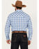 Wrangler Retro Men's Plaid Print Long Sleeve Snap Western Shirt, Blue, hi-res