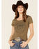 Shyanne Women's In Booze We Trust Graphic Short Sleeve Tee , Olive, hi-res