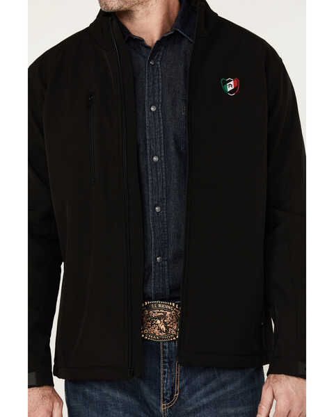 Image #3 - American Fighter Men's Mayland Mexico USA Flag Embroidered Softshell Jacket , Black, hi-res