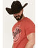 Cinch Men's Logo Short Sleeve Graphic T-Shirt, Heather Red, hi-res