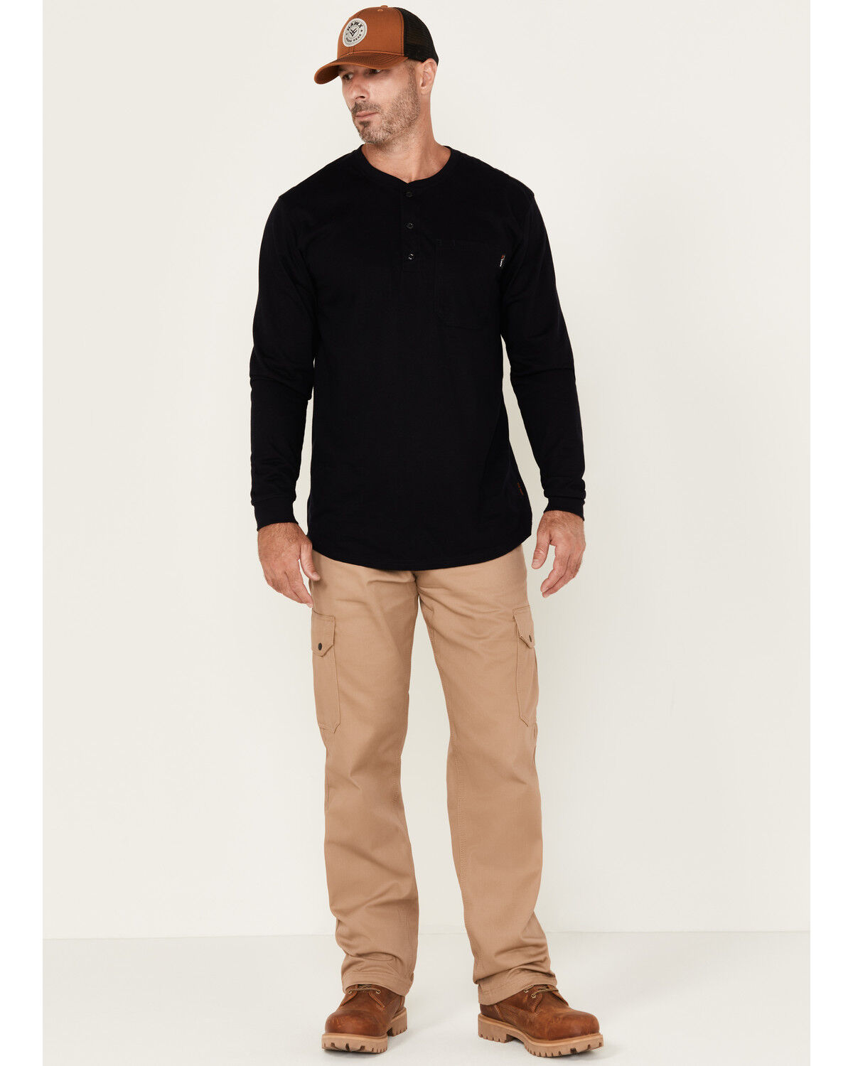 Image #1 - Lapco Men's FR Reinforced Straight Cargo Work Pants, Beige/khaki, hi-res