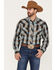 Image #1 - Roper Men's Plaid Print Long Sleeve Snap Western Shirt, Brown, hi-res