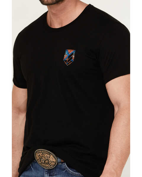 Image #3 - RANK 45® Men's Southwestern Print Bull Logo Short Sleeve Graphic T-Shirt , Black, hi-res