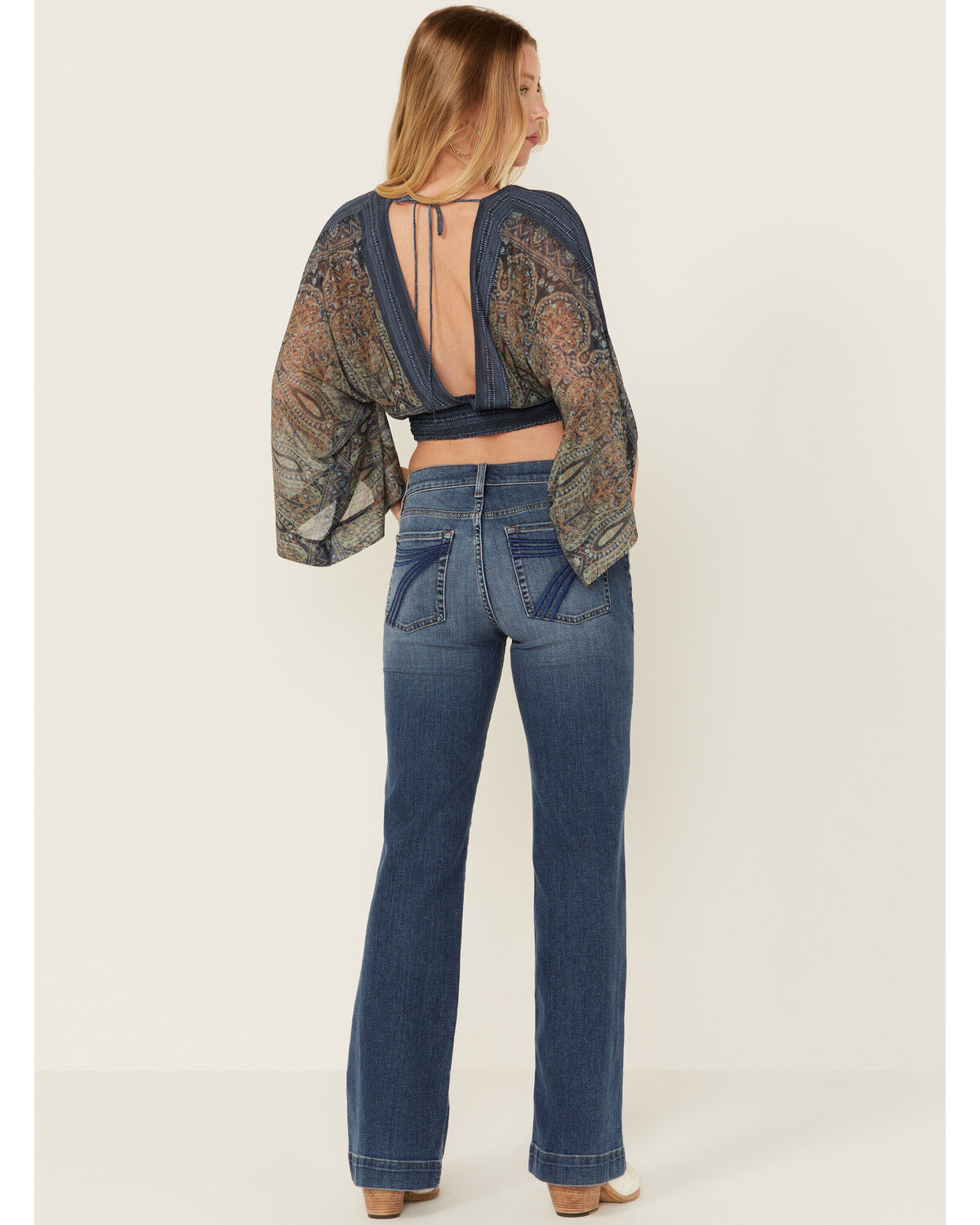 Image #1 - 7 For All Mankind Women's Dark Wash Mid Rise Marsh Tailorless Dojo Trouser Stretch Denim Jeans, Dark Wash, hi-res