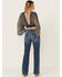 Image #1 - 7 For All Mankind Women's Dark Wash Mid Rise Marsh Tailorless Dojo Trouser Stretch Denim Jeans, Dark Wash, hi-res