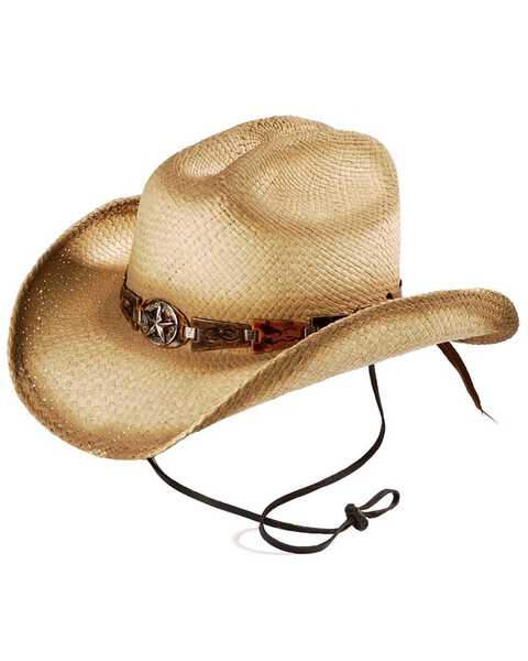 Image #1 - Bulllhide Star Central Straw Cowboy Hat, Natural, hi-res