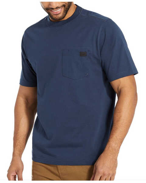Image #1 - Wolverine Men's Solid Guardian Long Sleeve Work Pocket T-Shirt , Navy, hi-res