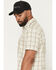 Image #2 - Carhartt Men's Bozeman Rugged Flex&reg; Relaxed Fit Plaid Print Short Sleeve Button-Down Work Shirt, Stone, hi-res