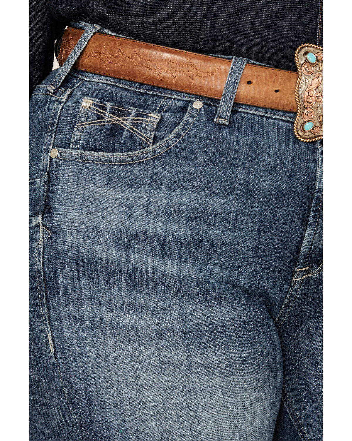Image #2 - Ariat Women's Malaysia Dark Wash Perfect Rise Annie Stretch Bootcut Jeans - Plus, Dark Wash, hi-res