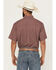 Image #4 - Cinch Men's Geo Print Short Sleeve Button-Down Performance Stretch Western Shirt, Burgundy, hi-res
