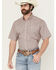 Image #1 - Cinch Men's Floral Geo Print Short Sleeve Button-Down Western Shirt, Pink, hi-res