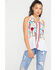 Image #1 - Scully Women's Honey Creek Embroidered Tassel Tank, White, hi-res