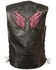 Image #3 - Milwaukee Leather Women's Stud & Wings Leather Vest - 4X, Pink/black, hi-res
