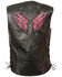 Image #3 - Milwaukee Leather Women's Stud & Wings Leather Vest - 4X, Pink/black, hi-res