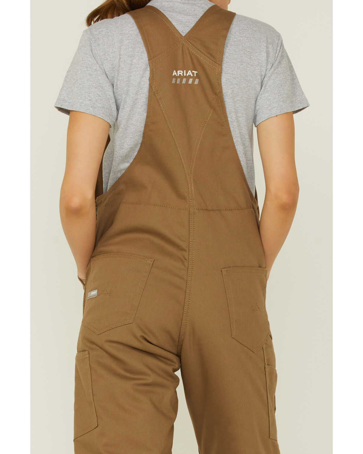 Image #3 - Ariat Women's Rebar DuraCanvas Stretch Insulated Bib Overalls, Beige/khaki, hi-res