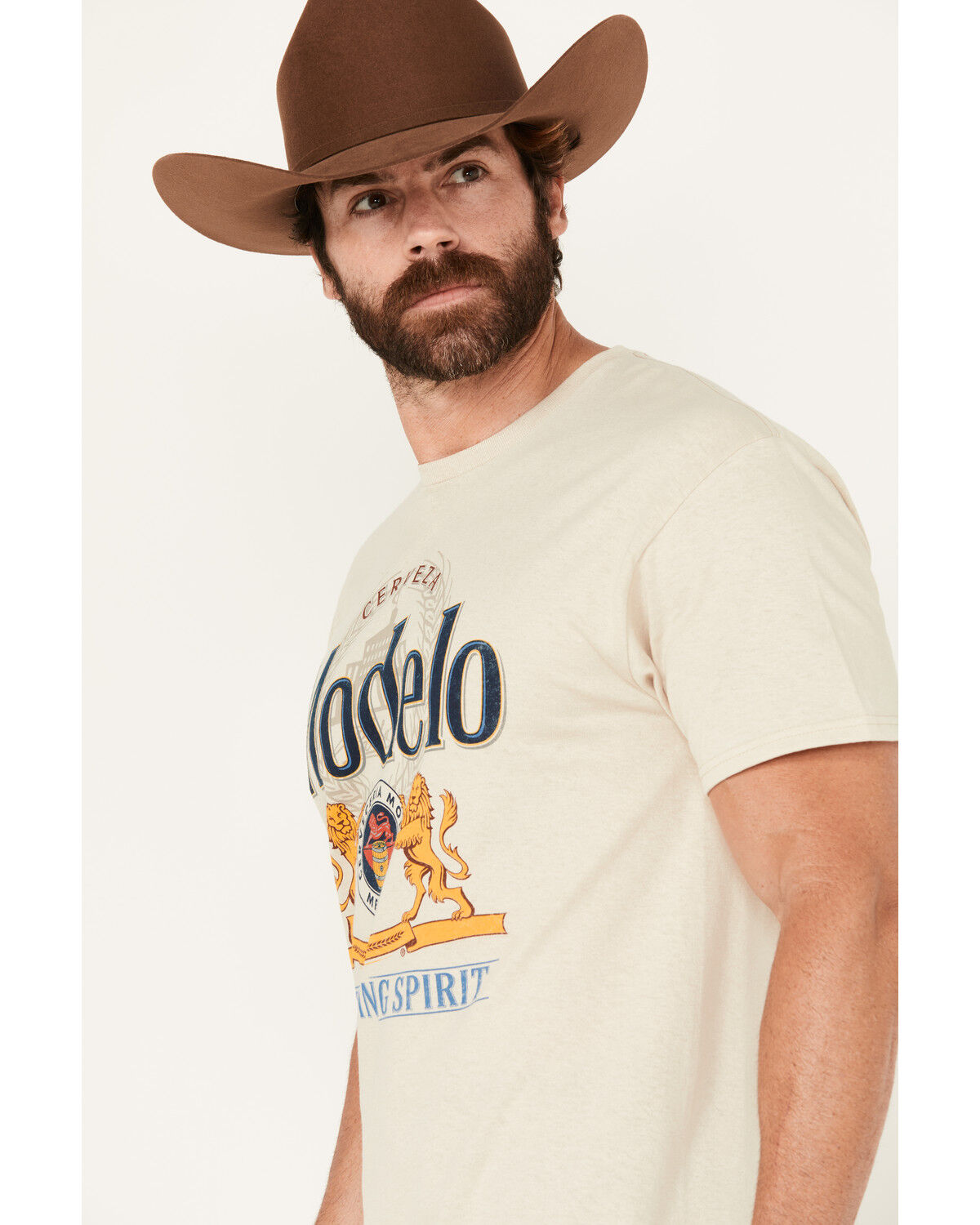 Image #2 - Modelo Men's Logo Short Sleeve Graphic T-Shirt, Natural, hi-res