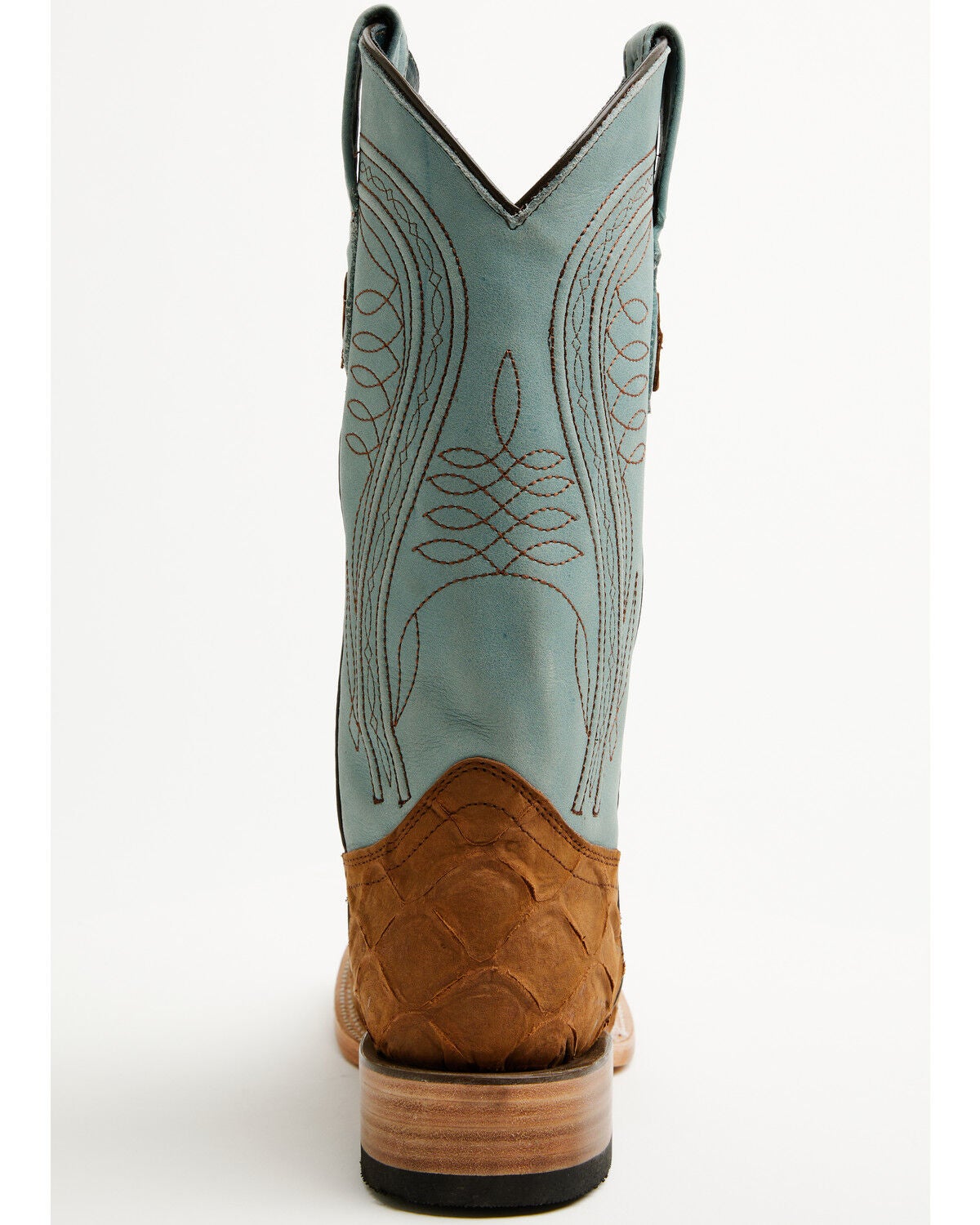 Image #5 - Ferrini Men's Bronco Pirarucu Print Tall Western Boots - Broad Square Toe, Brown, hi-res