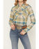 Image #3 - Shyanne Women's Plaid Print Long Sleeve Button-Down Flannel Shirt, Cream, hi-res