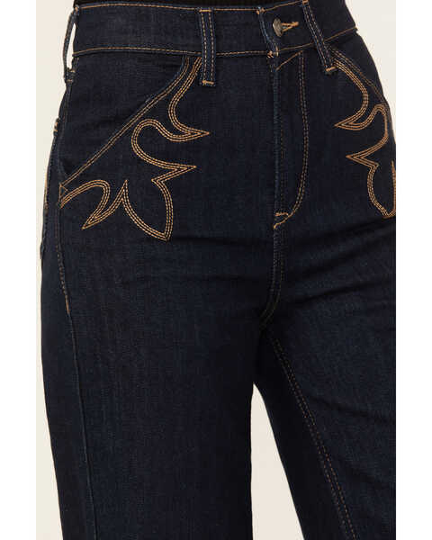 Image #2 - Ariat Women's Dark Wash Ultra High Rise Stretch Wide Leg Jeans , , hi-res