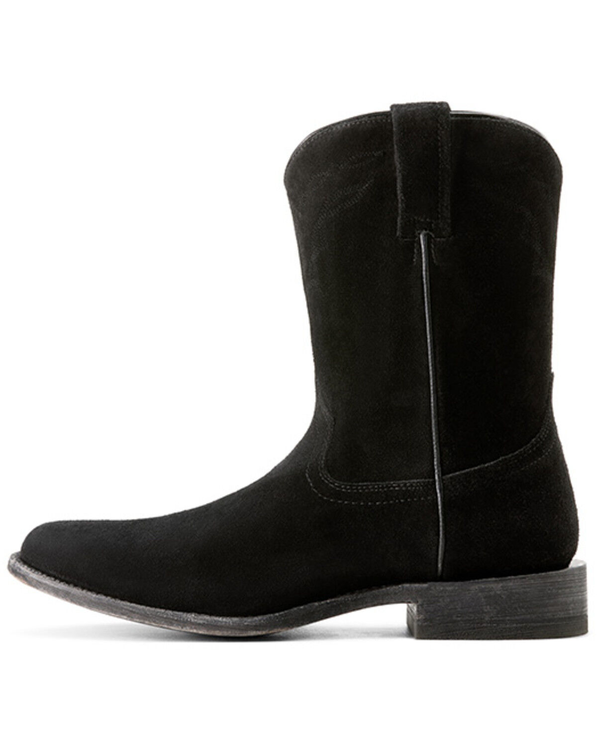 Image #2 - Ariat Men's Downtown Suede Western Boots - Round Toe, Black, hi-res
