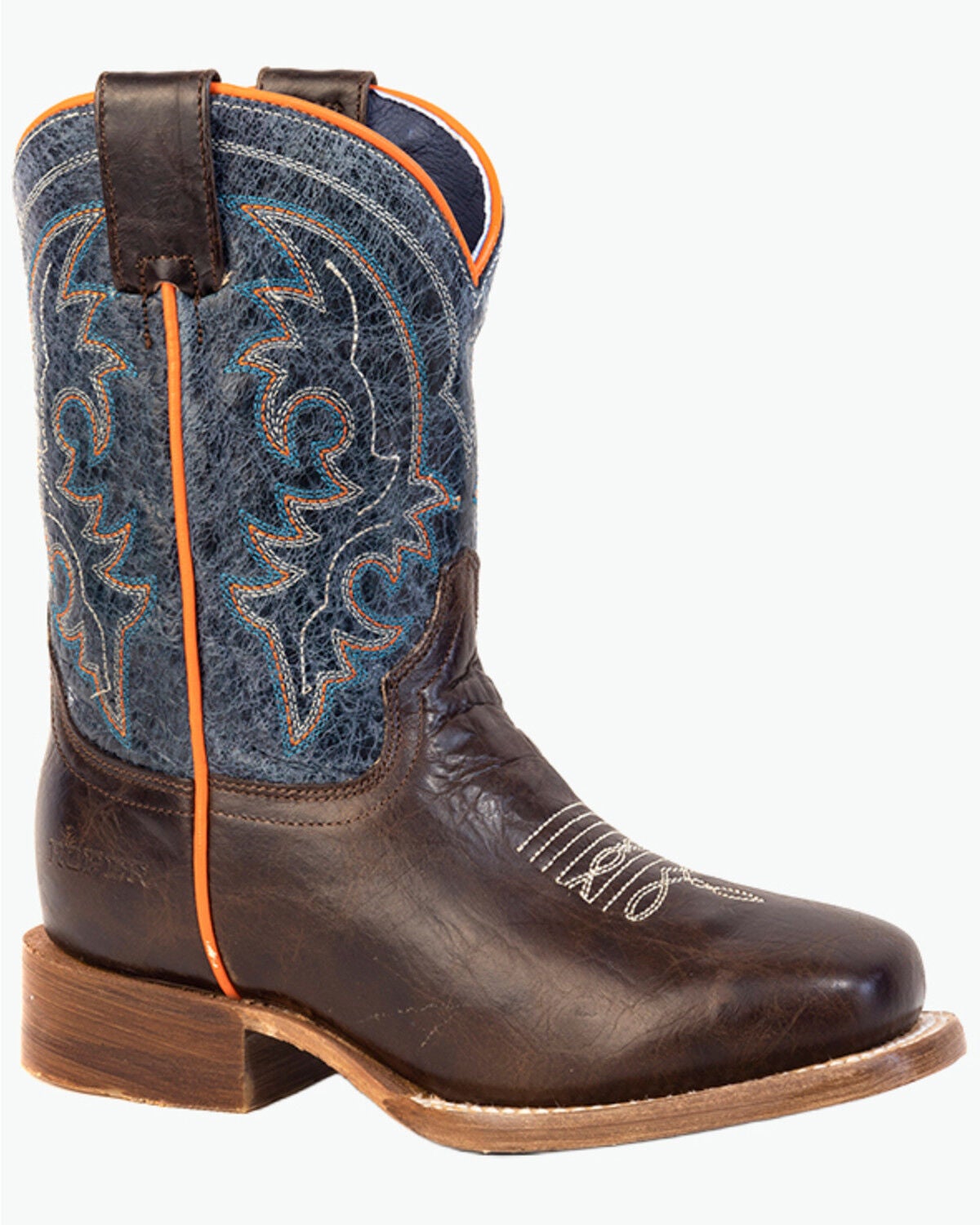 Image #1 - Roper Boys' Clint Western Boots - Broad Square Toe, Brown, hi-res