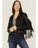 Image #1 - Mauritius Leather Women's Melbourne Black Fringe Leather Jacket, Black, hi-res