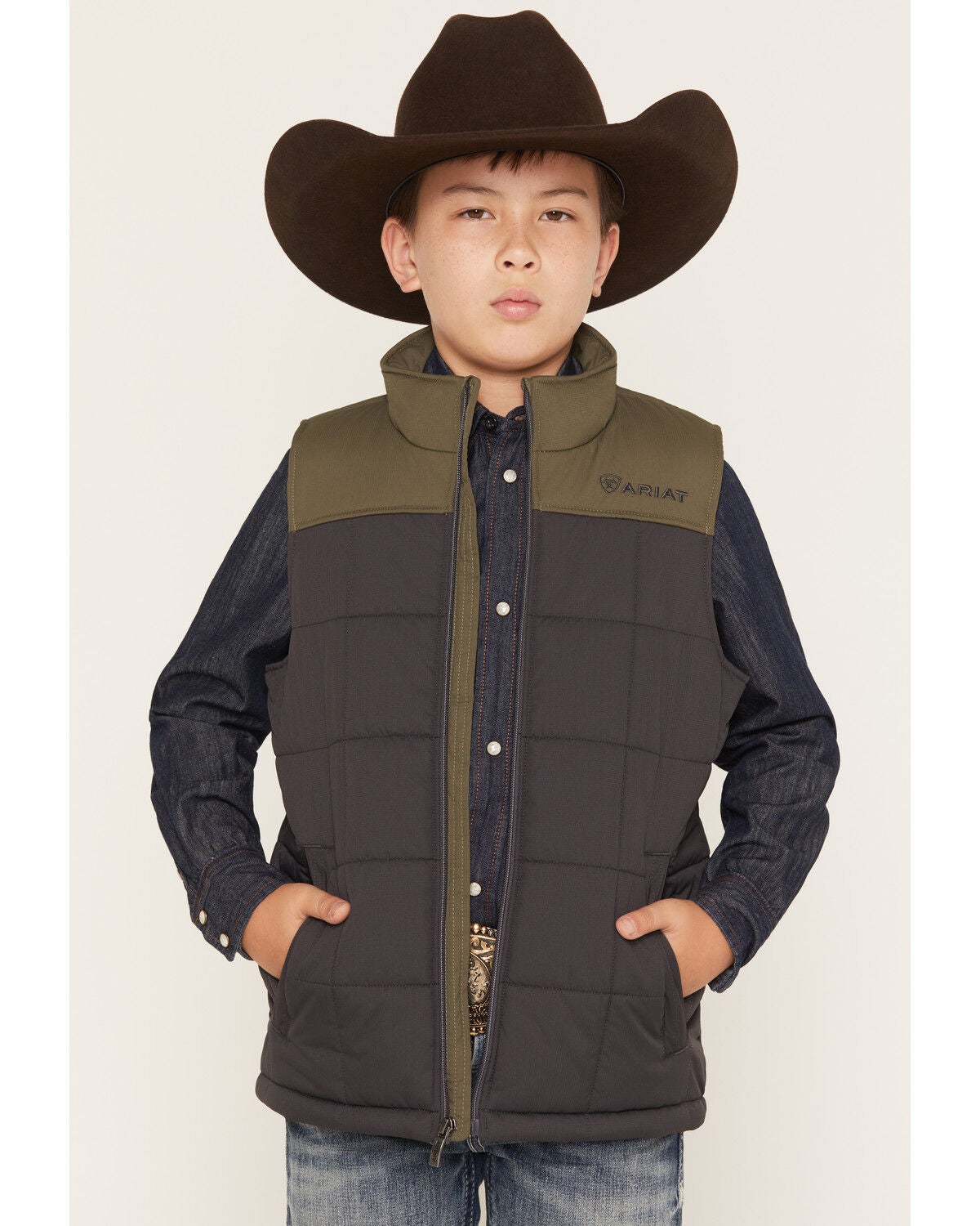 Image #1 - Ariat Boys' Crius Insulated Vest, Multi, hi-res