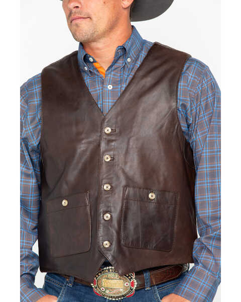 Image #4 - Outback Trading Co. Men's Wynard Button Pocket Vest , Brown, hi-res