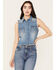 Wrangler Retro Women's Medium Wash Cropped Denim Vest, Medium Wash, hi-res