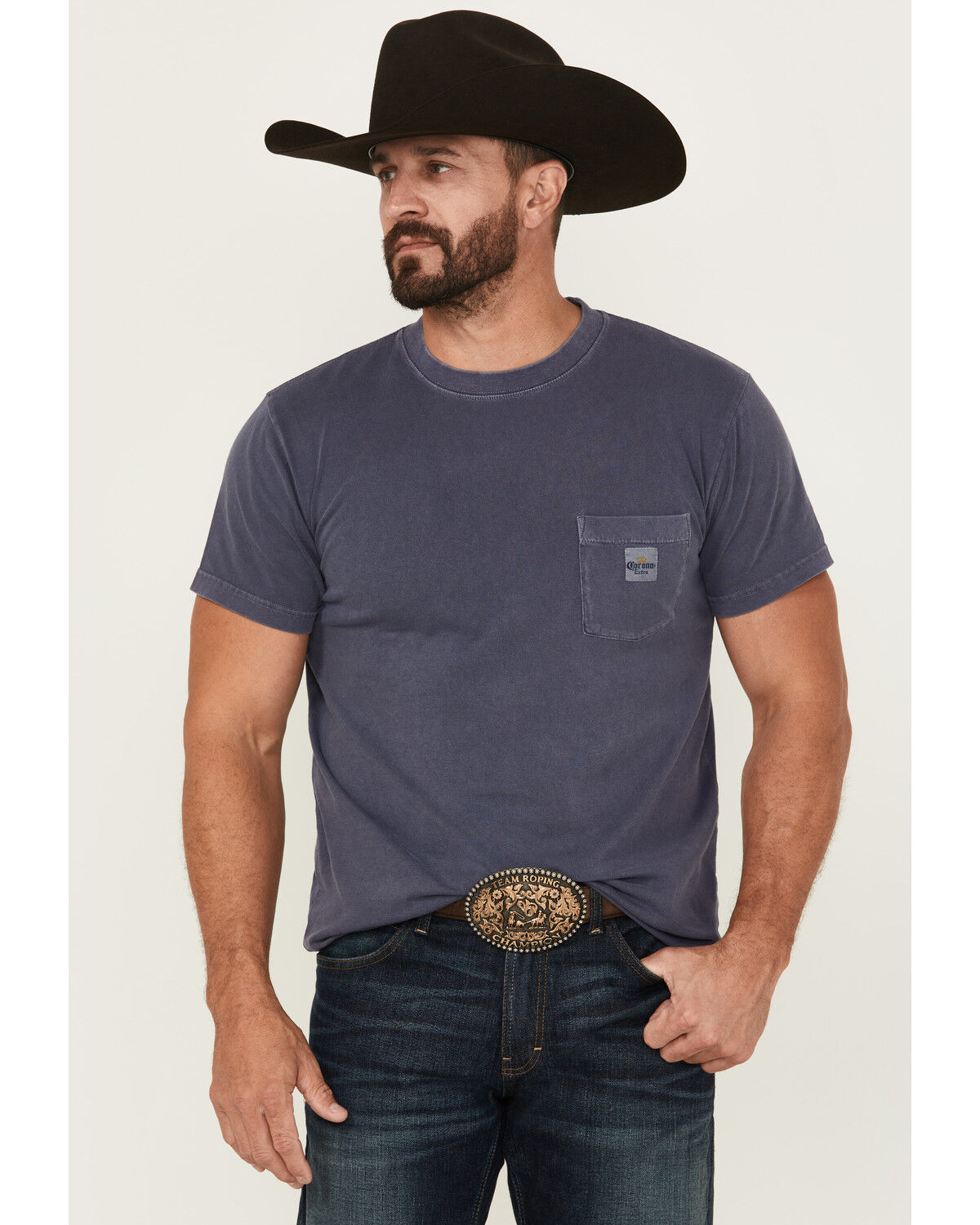 Image #2 - Changes Men's Corona Short Sleeve Pocket Graphic T-Shirt, Navy, hi-res