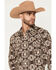 Image #2 - RANK 45&reg; Men's Mount Hood Southwestern Print Long Sleeve Snap Stretch Western Shirt, Brown, hi-res