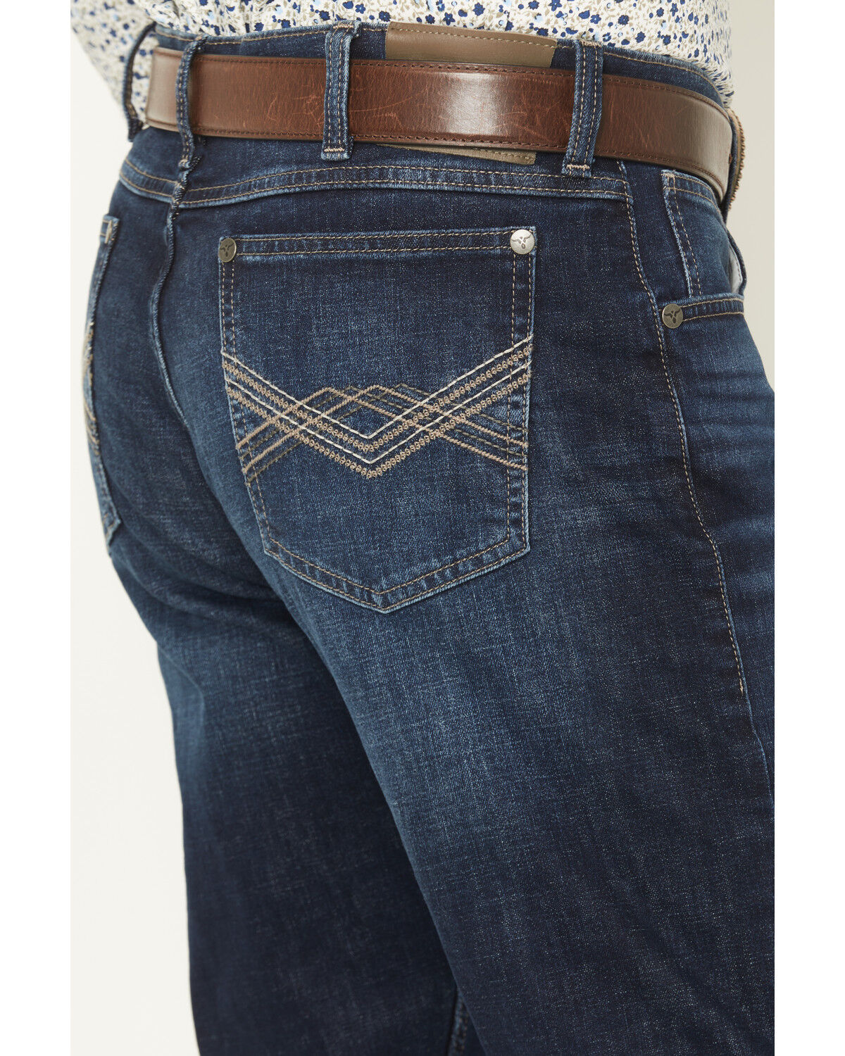 Image #4 - Wrangler Men's 20X Dark Wash Slim Straight Stretch Denim Jeans, Dark Wash, hi-res
