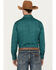 Rock & Roll Denim Men's Paisley Print Long Sleeve Pearl Snap Stretch Western Shirt, Teal, hi-res