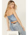 Image #4 - Originality Women's Mix Print Mesh Bandana Tube Top, Blue, hi-res