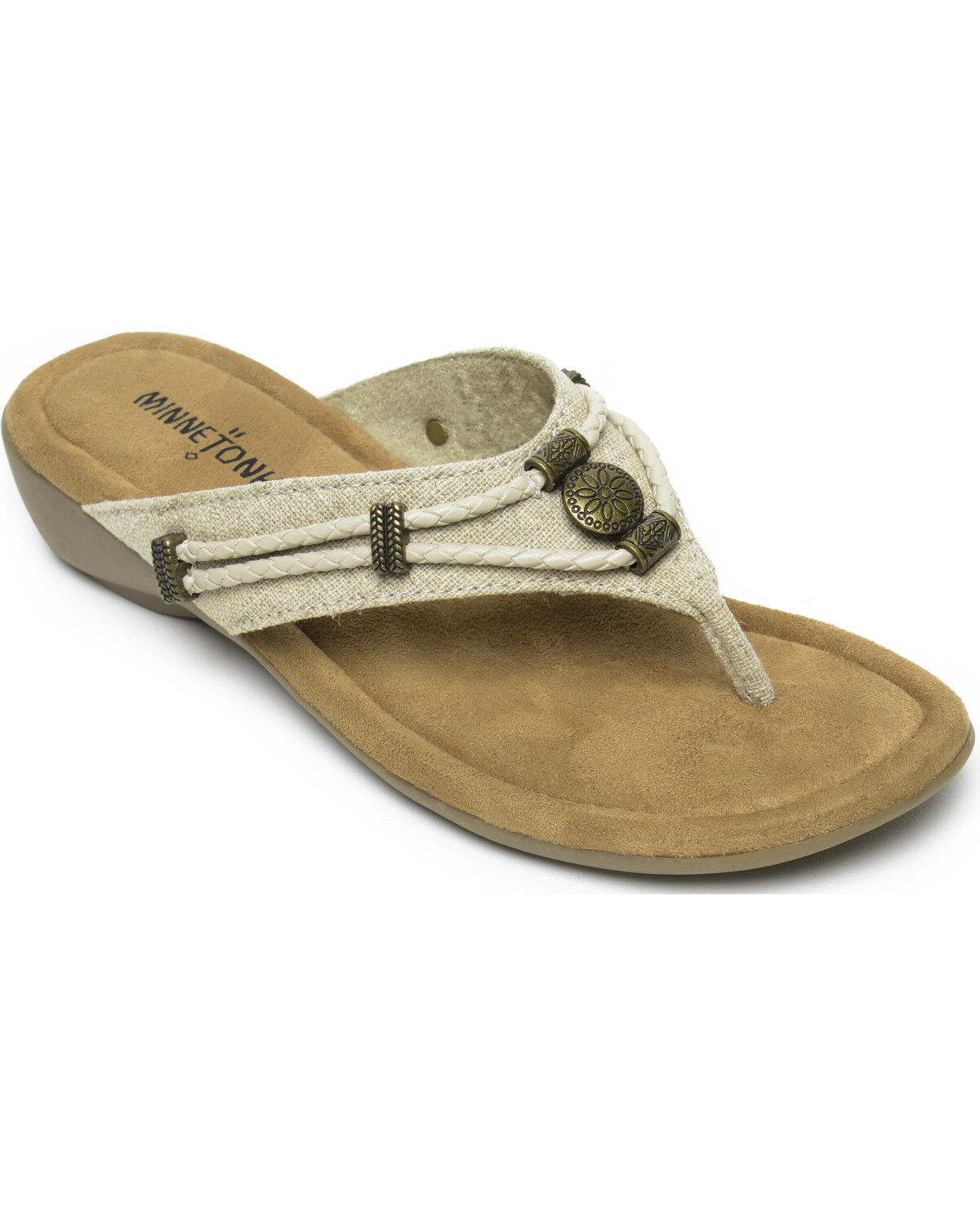 Free Shipping! Details about   Minnetonka Silverthorne Leather Crocs Thongs NEW!