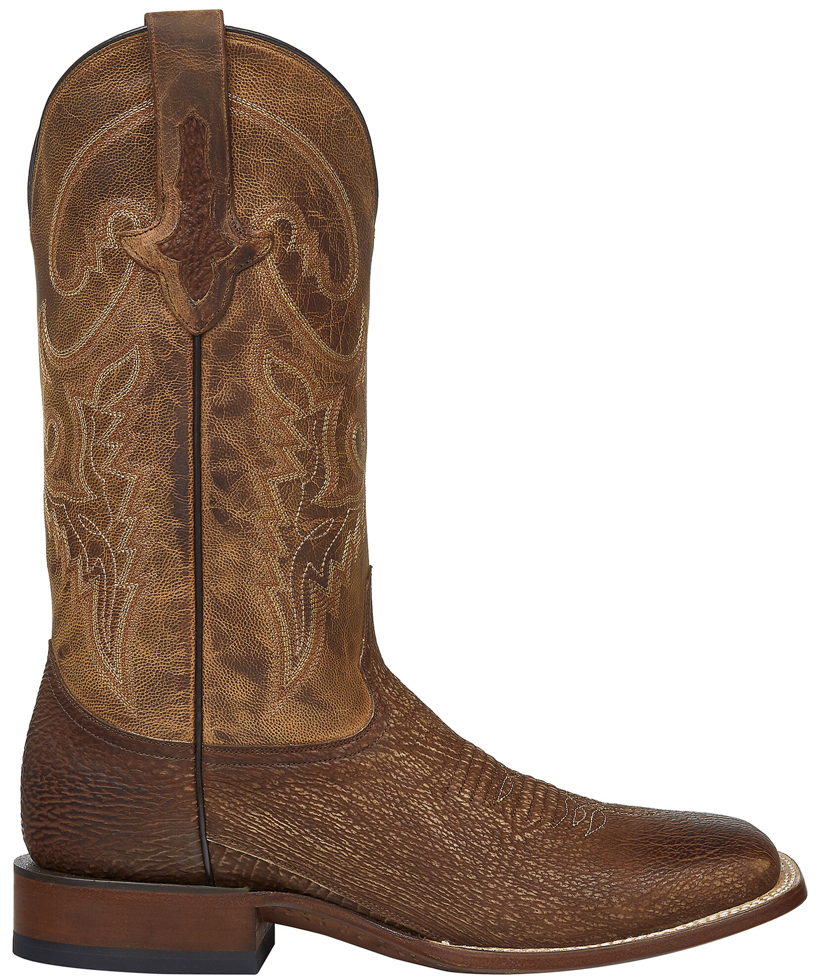 Lucchese Handmade Cognac Ryan Shark Cowboy Boots Square Toe Sheplers