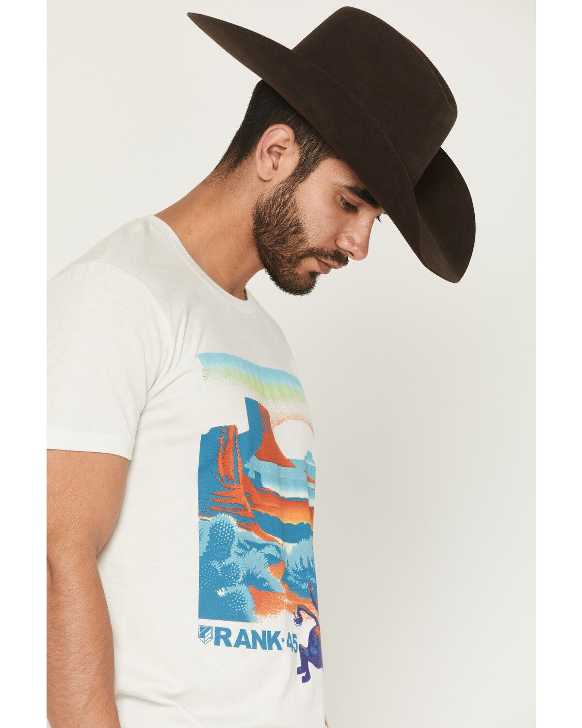 Image #2 - RANK 45&reg; Men's Bull Desert Bull Rider Short Sleeve Graphic T-Shirt, Natural, hi-res