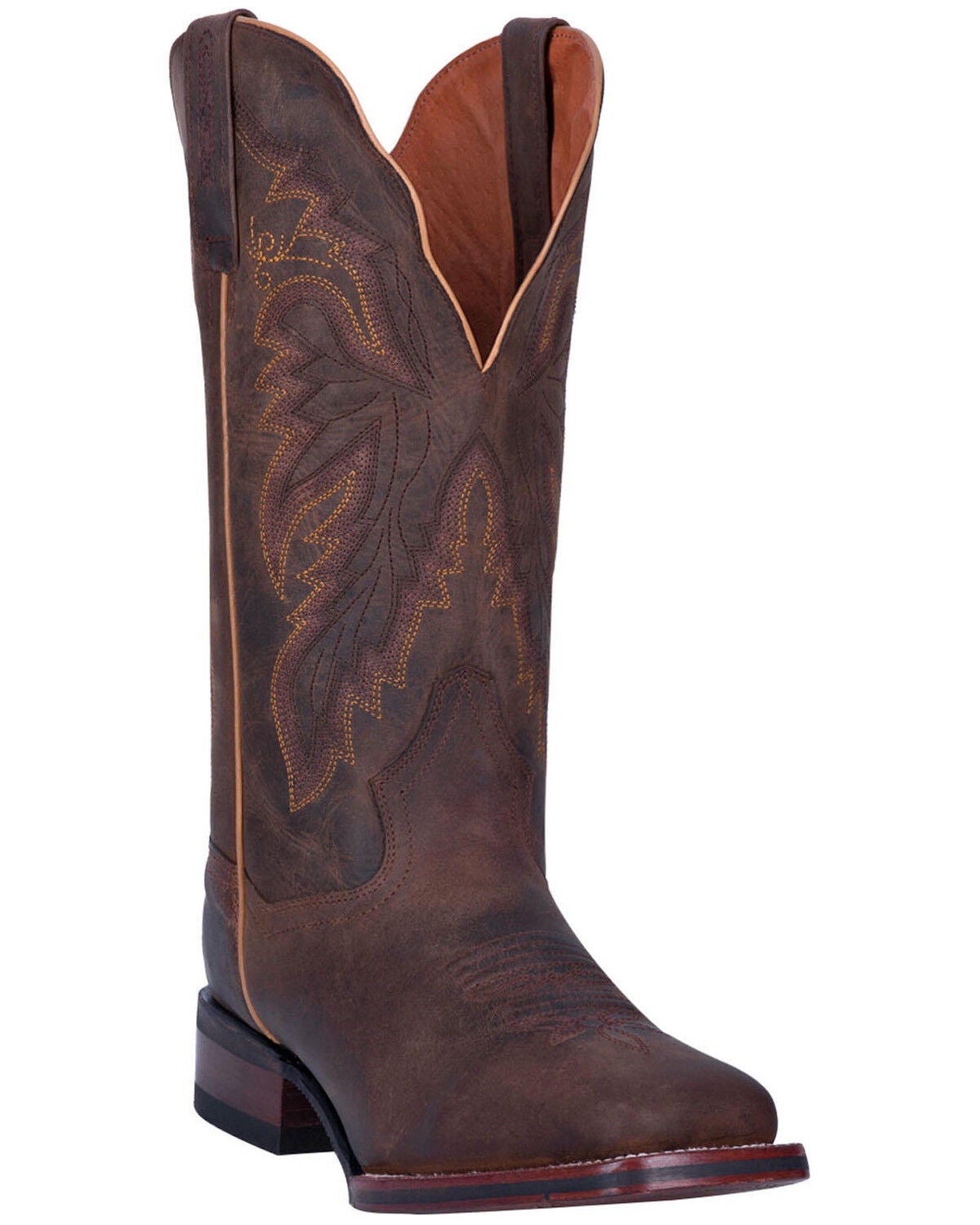 Dan Post Women's Western Boots - Broad Square Toe, Brown, hi-res