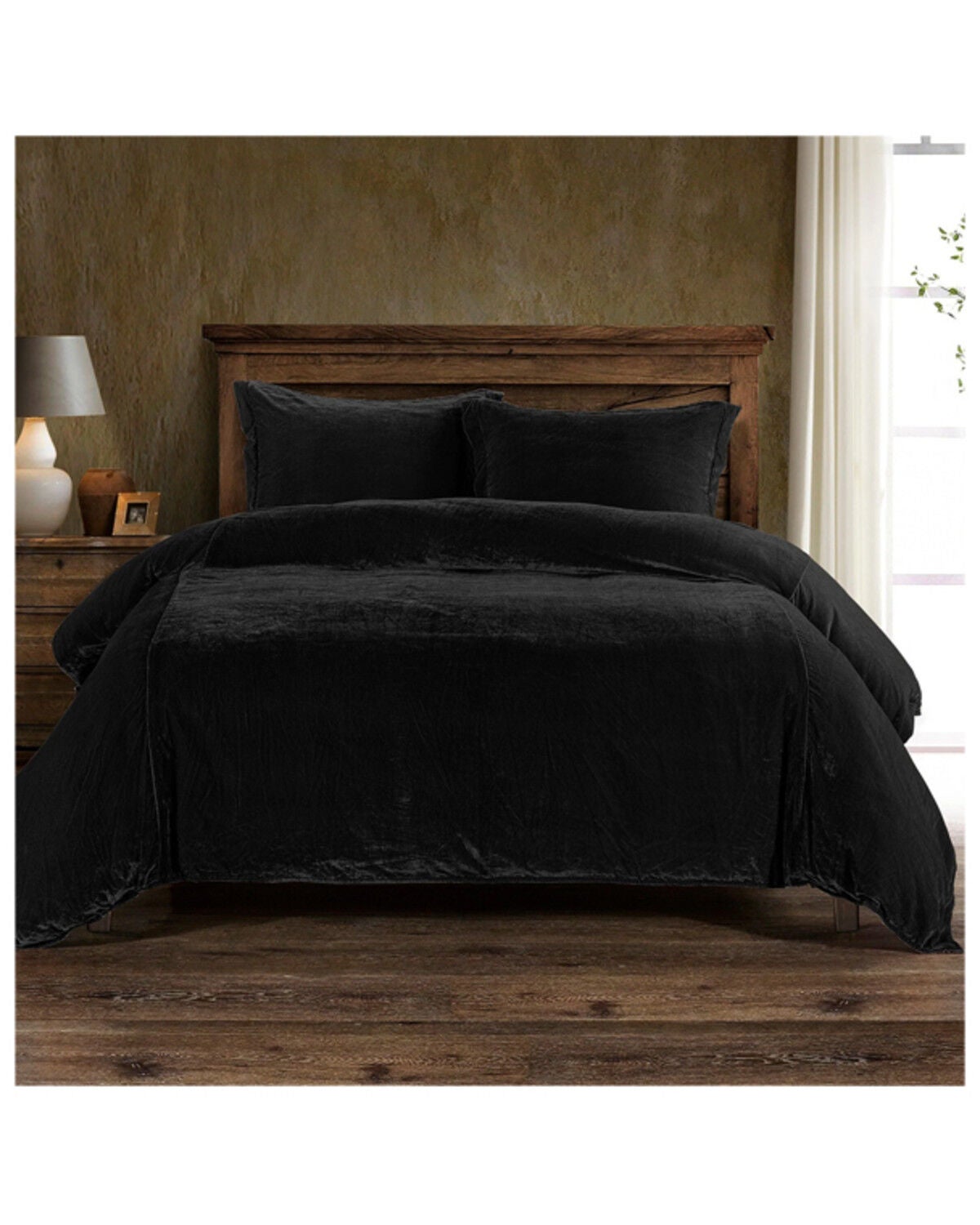 HiEnd Accents Stella King Size Bedding Set - 3 Piece, Black, hi-res